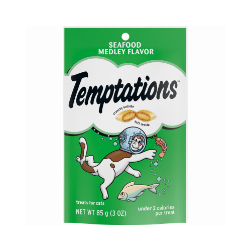 Whiskas E7012203 Temptations Cat Treats, Seafood Medley, 3 O...