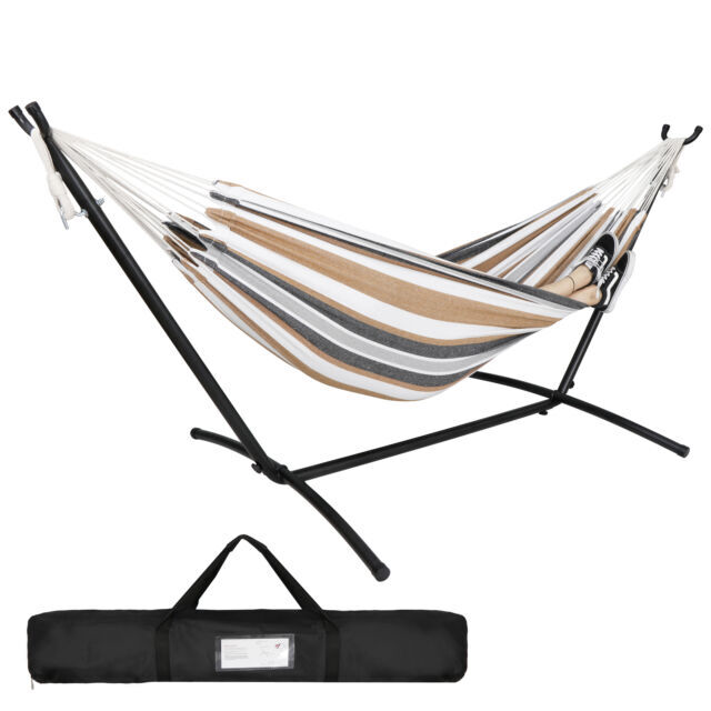 Double Hammock - 9FT Steel Stand | 620lb Capacity | Portable...