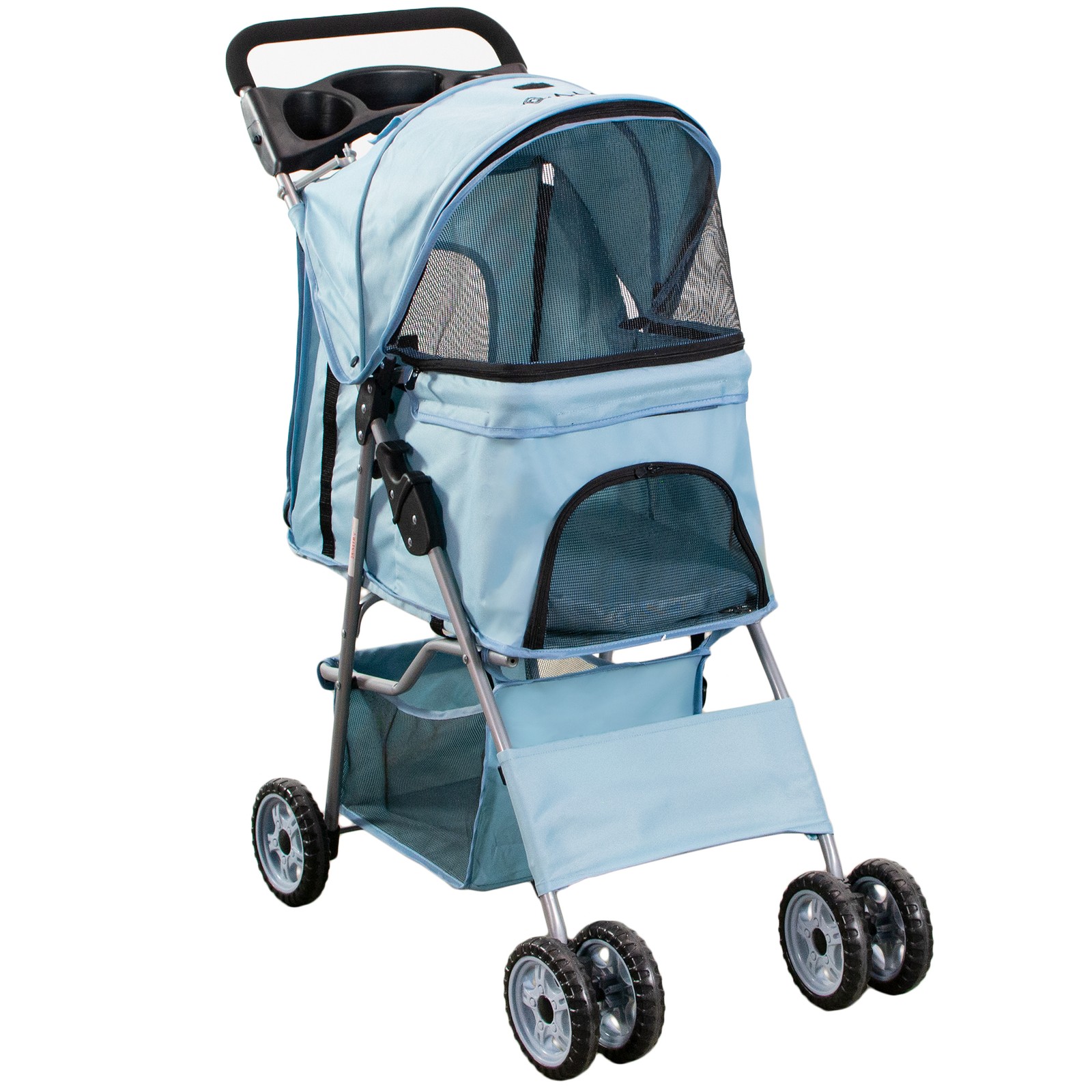 Vivo Foldable Pet Stroller - Blue - Cat & Dog Carrier