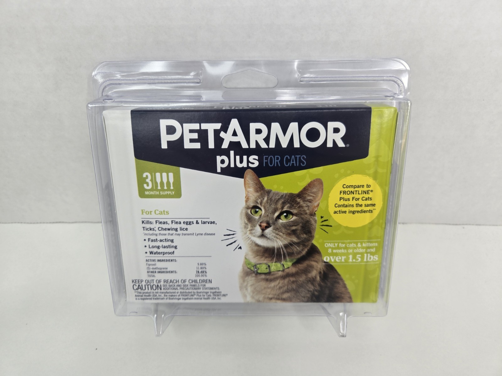 PetArmor Plus for Cats Flea & Tick 3 Doses Over 1.5 lbs