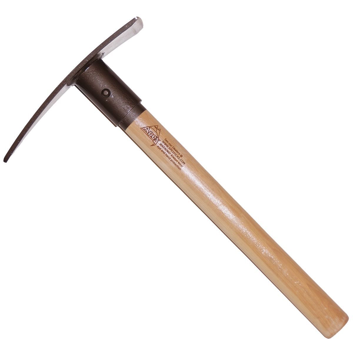 Apex Weasel Pickaxe, 18 Inch Hickory Handle, Solid Steel Hea...