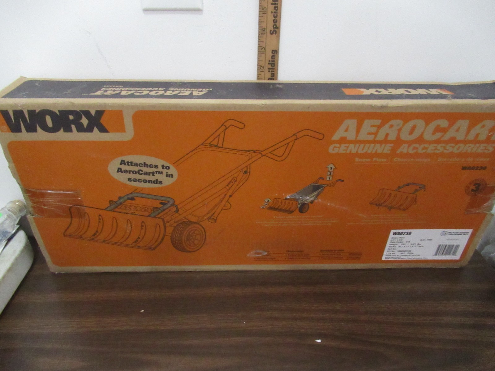Worx Aerocart Snow Plow Accessory - Box Condition