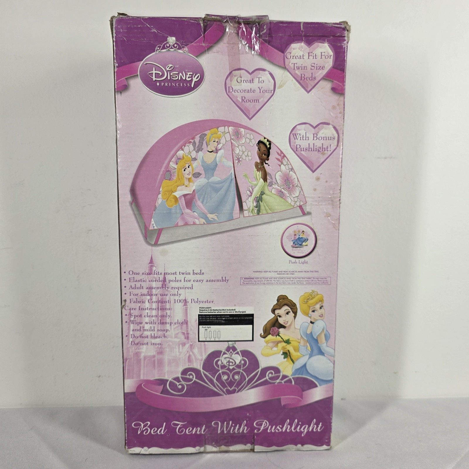 Disney Princess Twin Bed Tent With Pushlight Cinderella Auro...