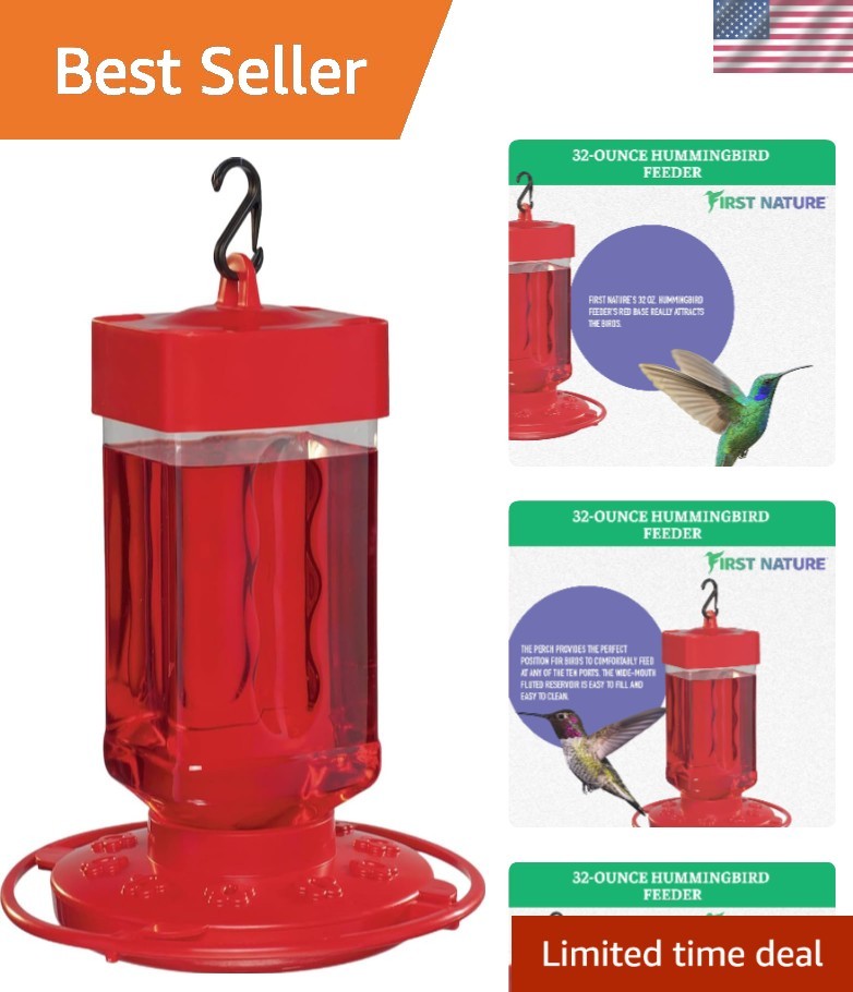 Easy Fill and Clean 32 Oz Hummingbird Feeder - Leakproof & S...