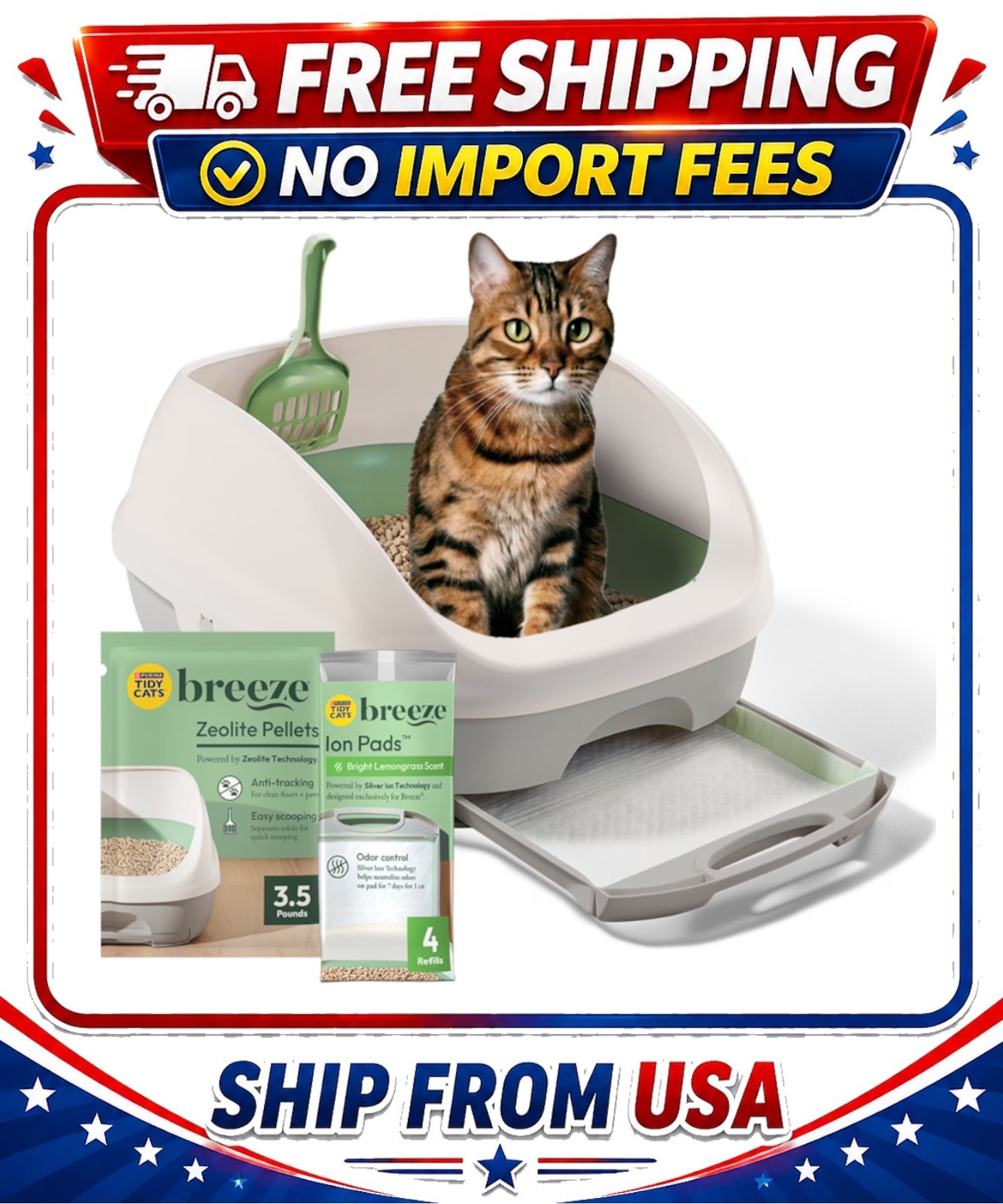 Purina Tidy Cats Breeze Cat Litter Box System Kit With Pelle...