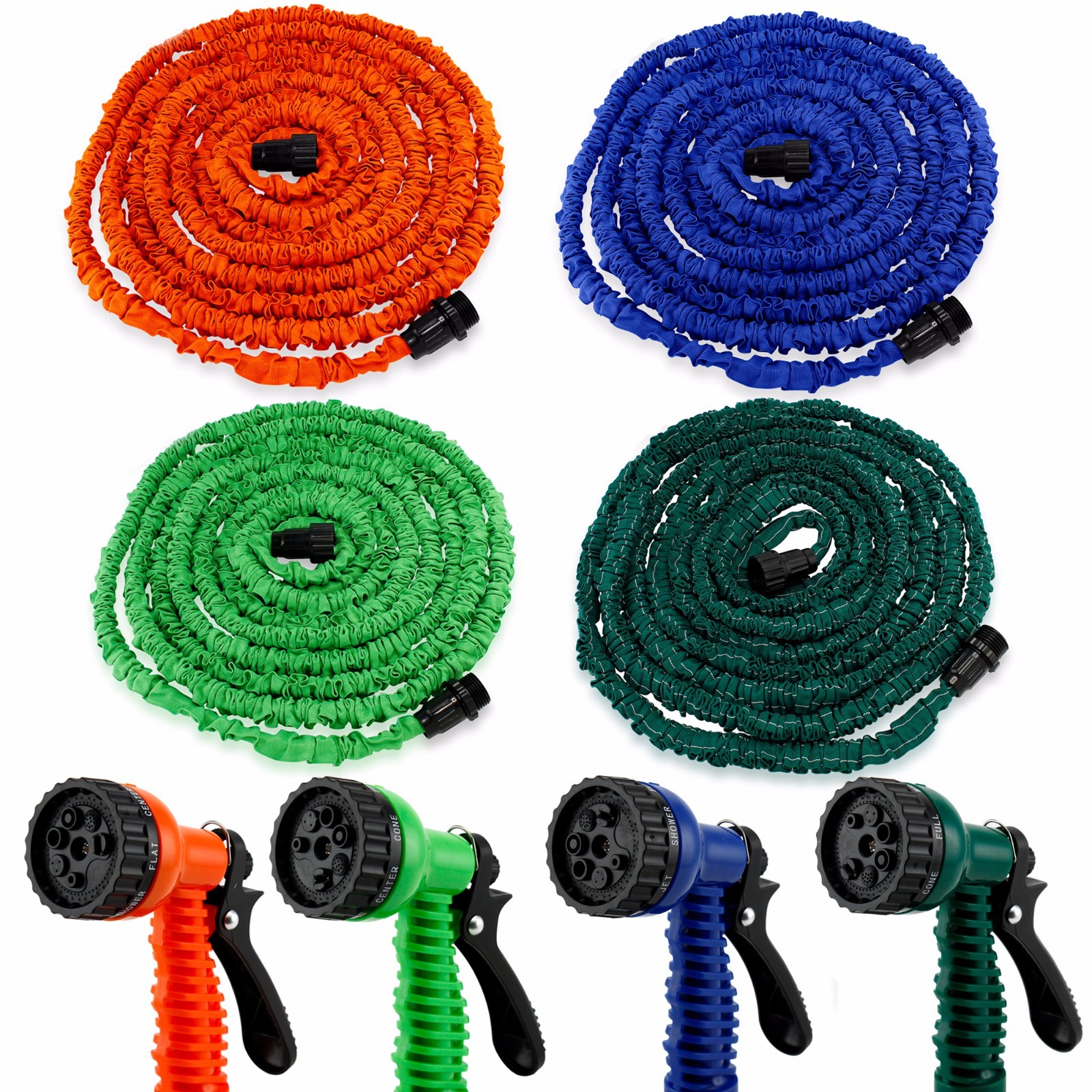 Deluxe Expandable Garden Water Hose (50', 75', 100') Spray N...