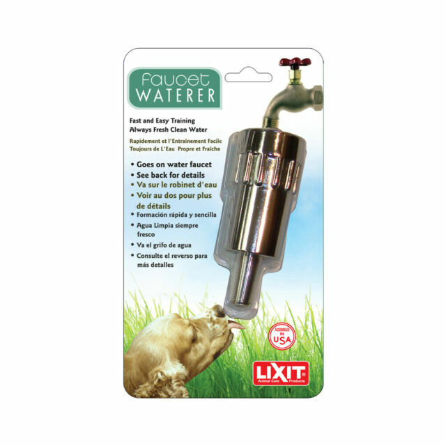Lixit L-100 Outdoor Dog Faucet Tap Waterer Silver Adapter US...