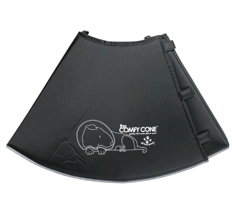 Comfy Cone Pet Recovery Collar Black - Large Size