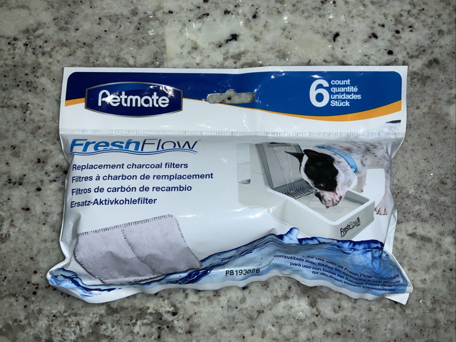 Petmate Fresh Flow Dog & Cat Water Fountain Charcoal Filter...