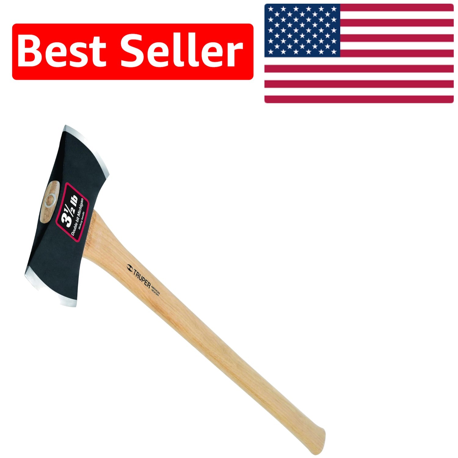 Efficient Double Bit Michigan Axe, 3.5 lbs, Hickory Grip