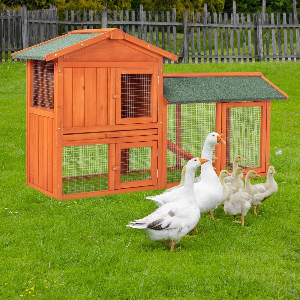 Wooden Rabbit Hutch Chicken Coop Small Pet House Bunny Cage...