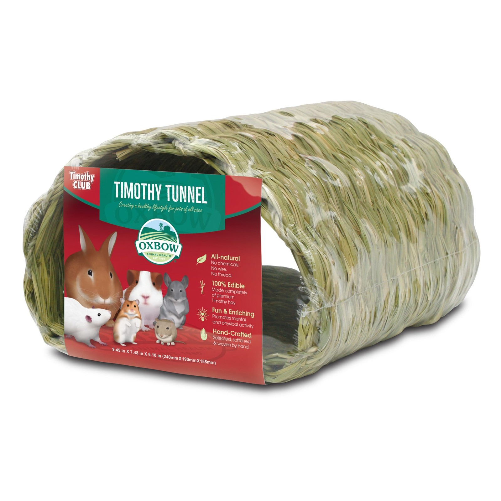 Oxbow Timothy Hay Tunnel for Guinea Pigs - Pack of 1, Dimens...