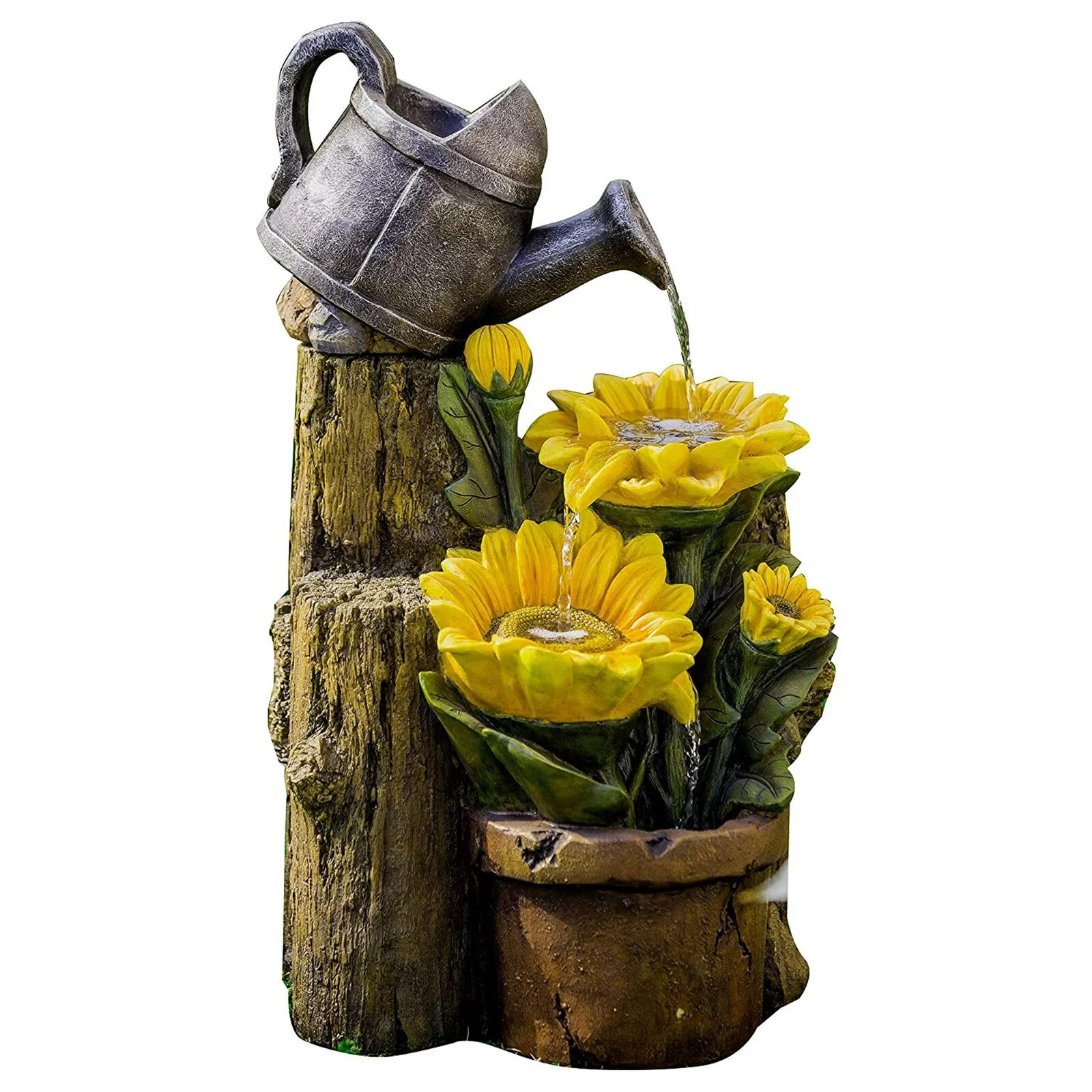 Outdoor Sunflower Water Fountain WCT868 - 14"L x 10"W x 24"H