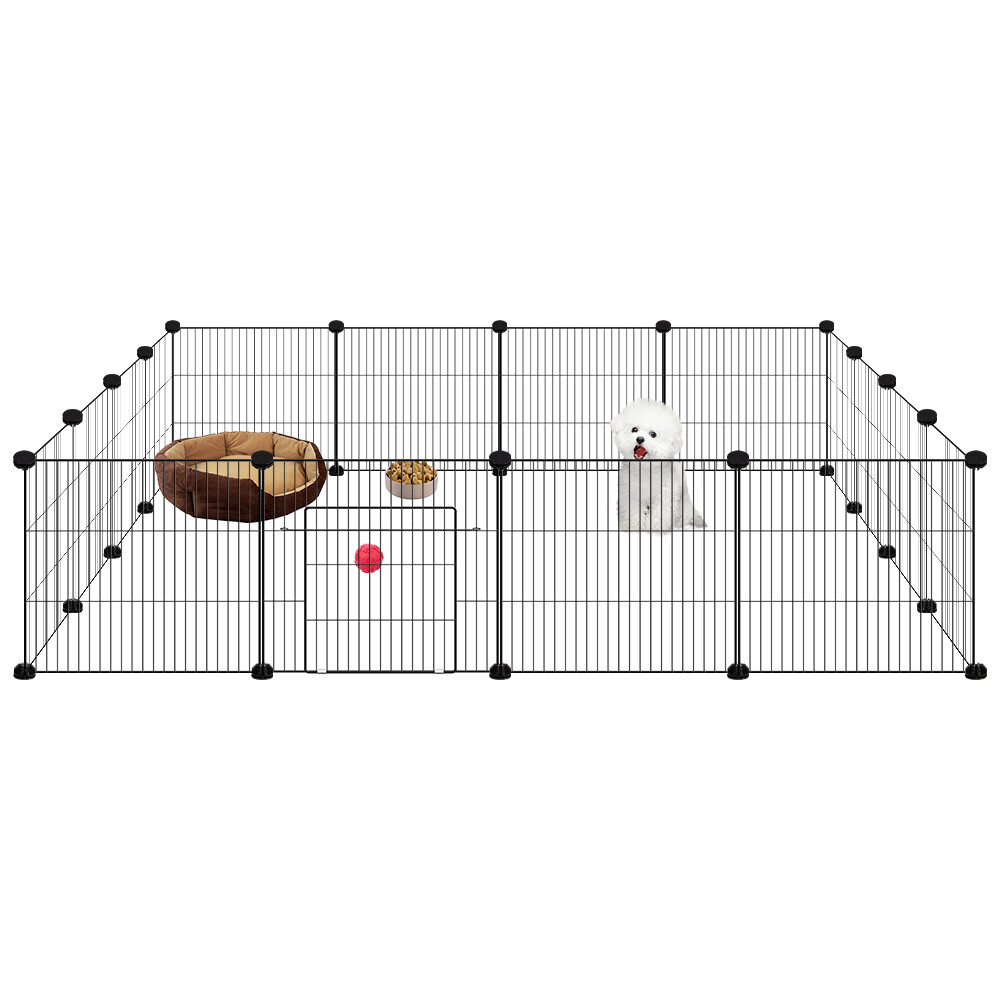 Dog Playpen Crate Fence Pet Play Pen (Indoor/Outdoor) - 50lb...
