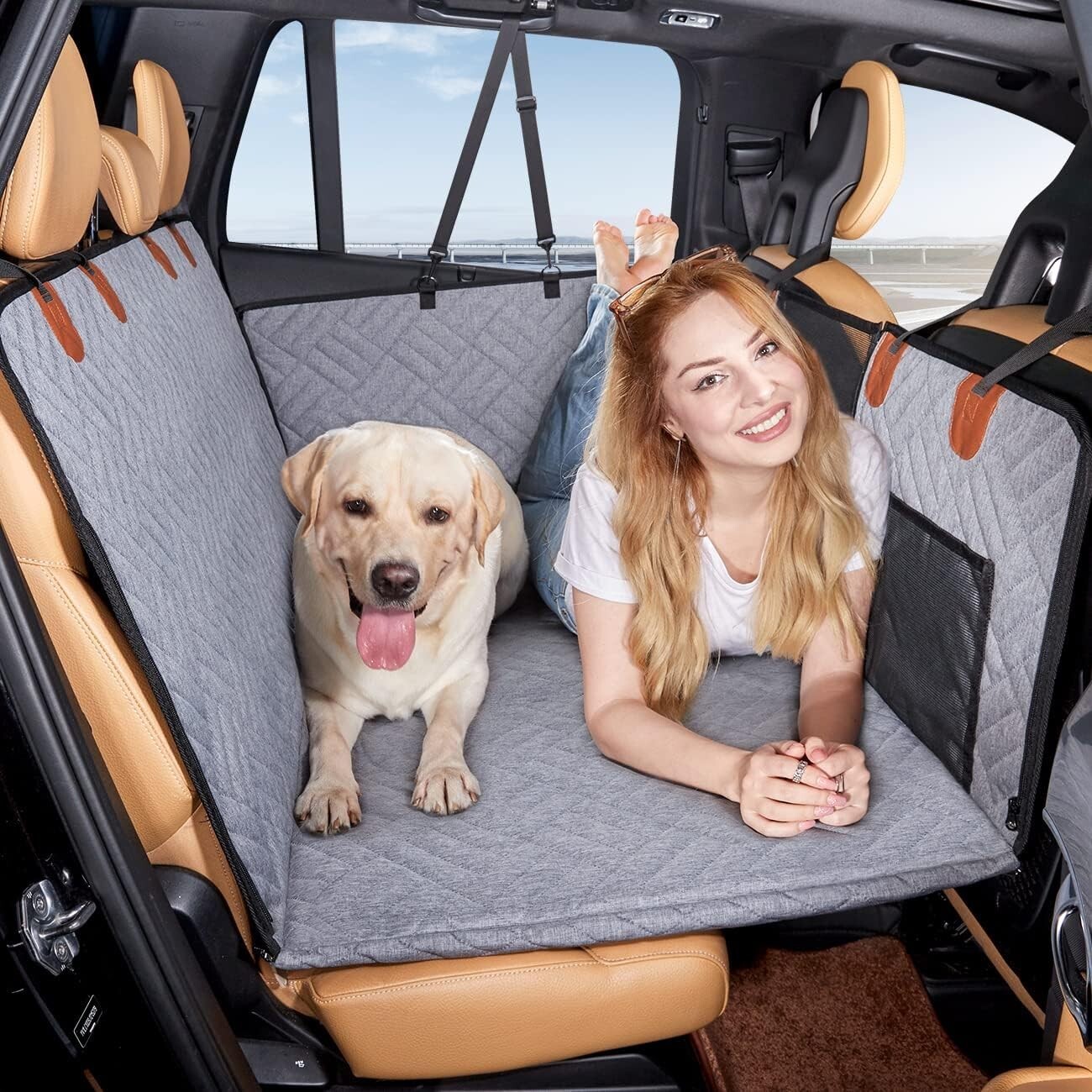 Universal Dog Back Seat Extender Platform Pet Car Hammock Wa...