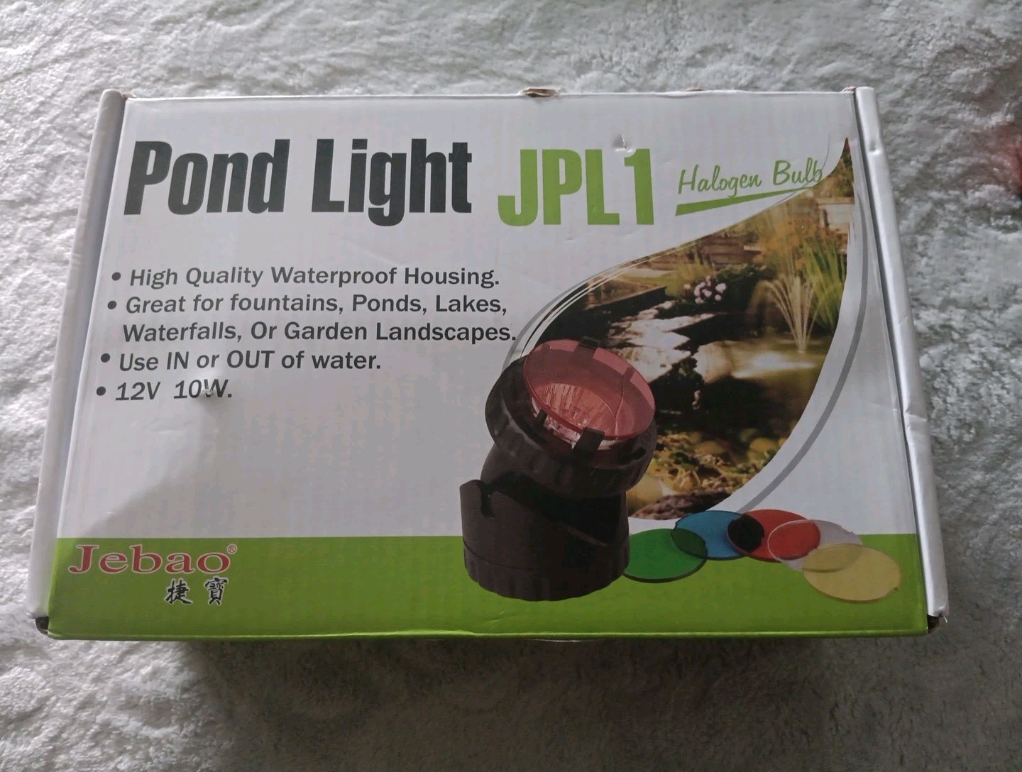JEBAO 10W Submersible Water Garden Light with Colored Lens