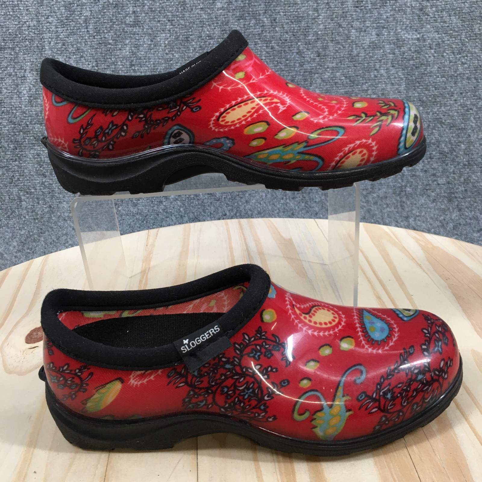 Sloggers Women's Rainproof Garden Clogs - Paisley Red Slip O...