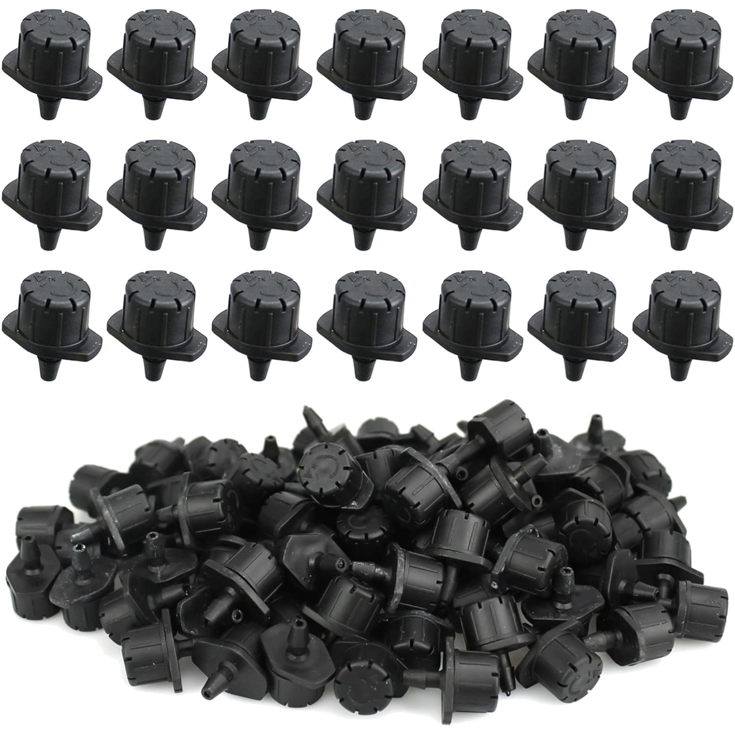 Adjustable Drip Irrigation Emitters Set - 100 Pieces, 1/4 In...