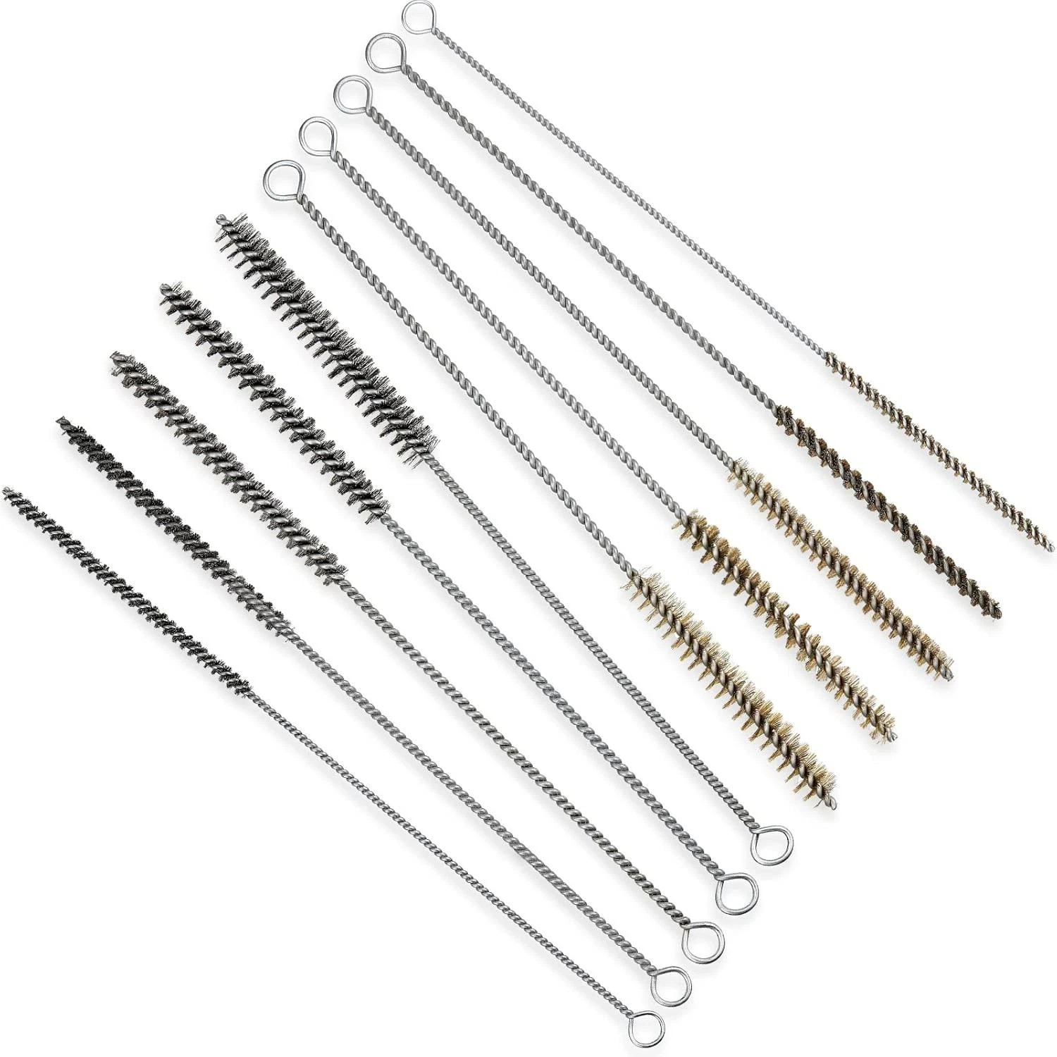 Cordless Rechargeable Wire Tube Brushes - 10-Piece Brass & S...