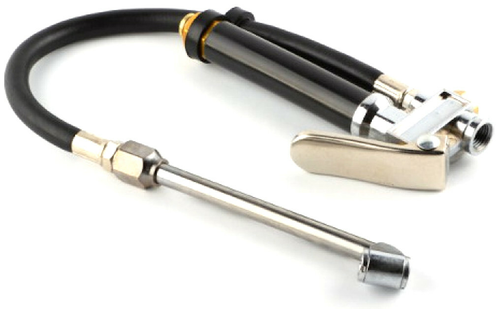 Dual Chuck Tire Inflator with Air Pressure Gauge 10-120PSI