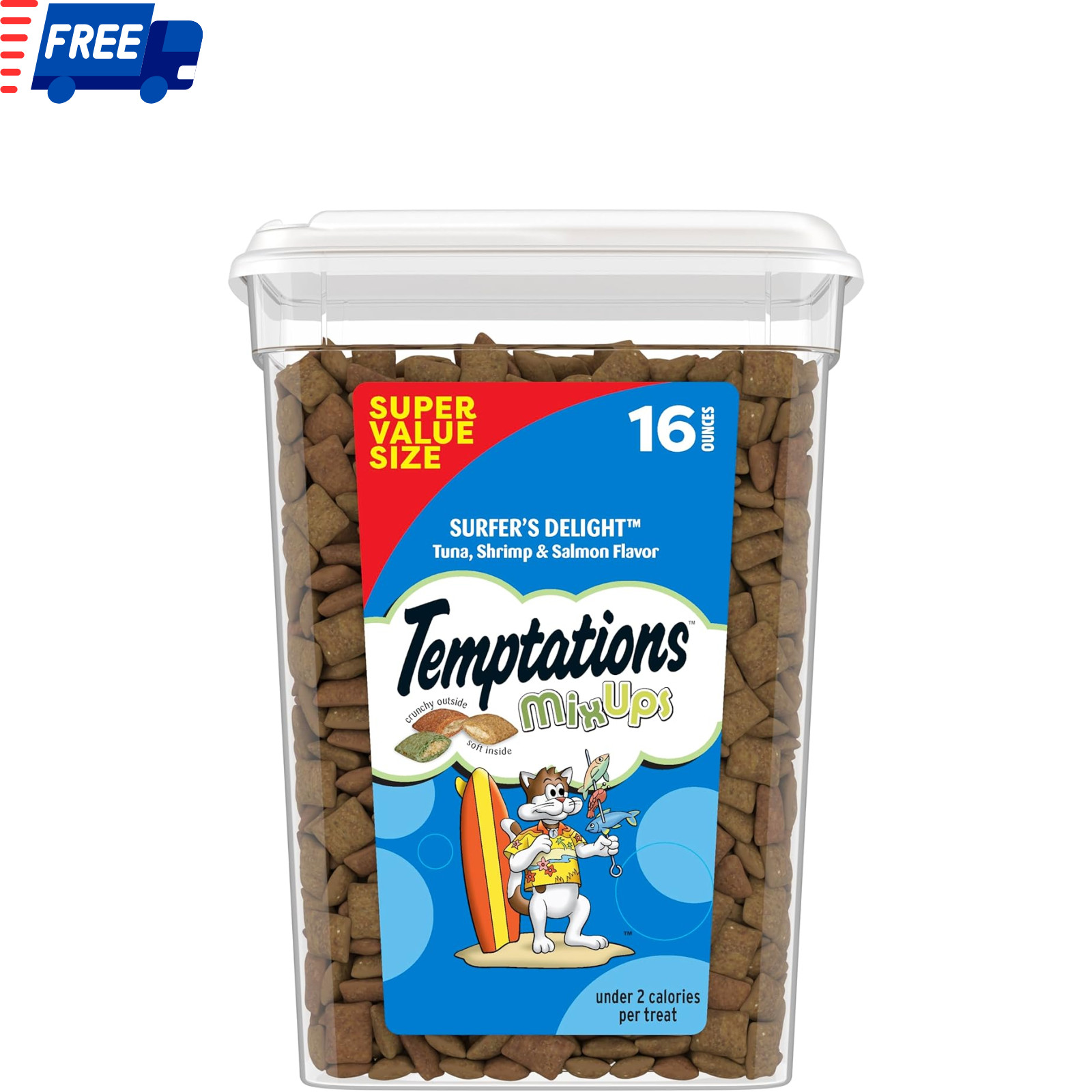 Temptations MixUps Surfers Delight Cat Treats 16oz Tuna Shri...