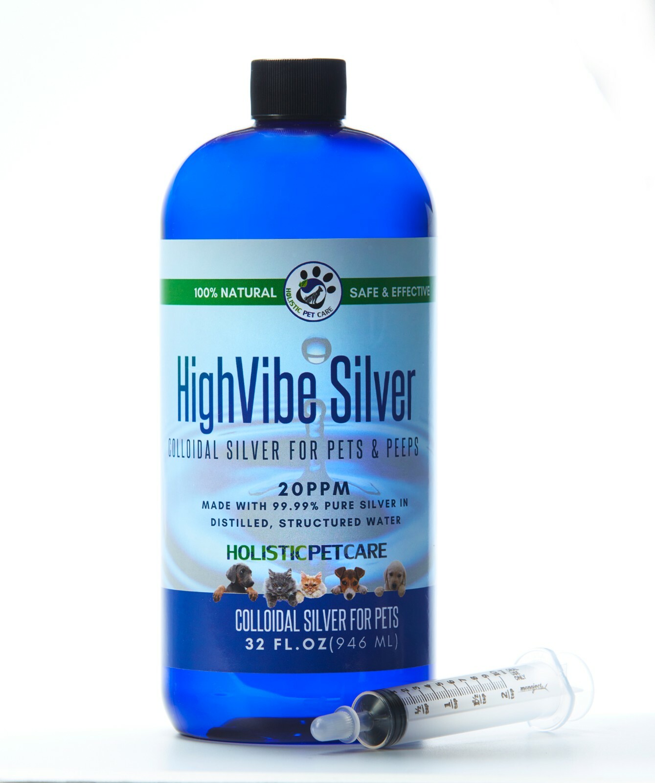 Colloidal Silver Supplement for Pets - Dogs & Cats - 32 Oz