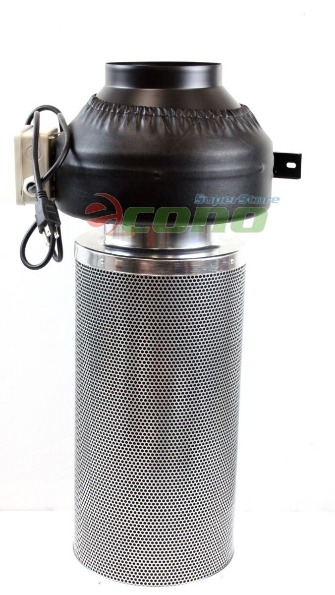 Inline Fan with Carbon Filter Scrubber - 6 Inch Odor Elimina...