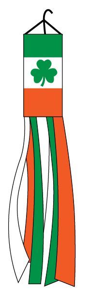 Ireland Shamrock Windsock Outdoor Garden Decor - 60 Inch Pol...