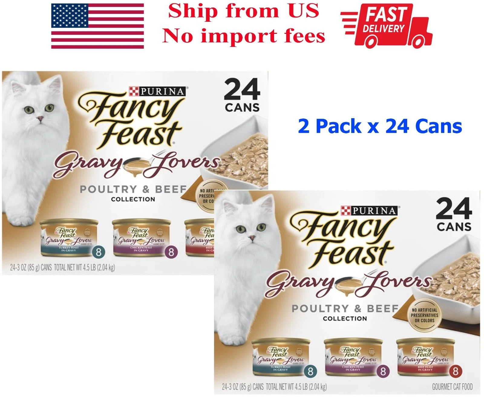 Purina Fancy Feast Gravy Lovers Wet Cat Food, 3 oz Cans, 48...