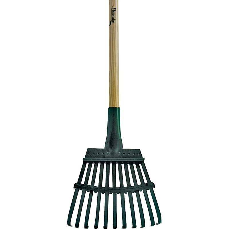Flexrake Shrub Rake - 11-Tine Wood Handle, 48 Inch Length