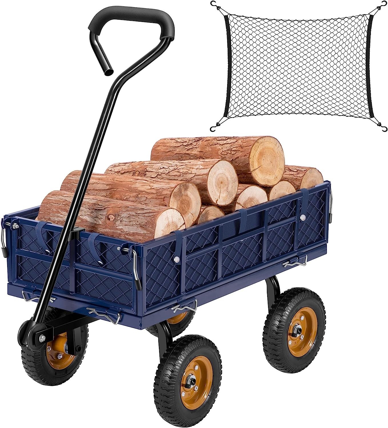 Heavy-Duty Steel Garden Cart, 400-Pound Capacity