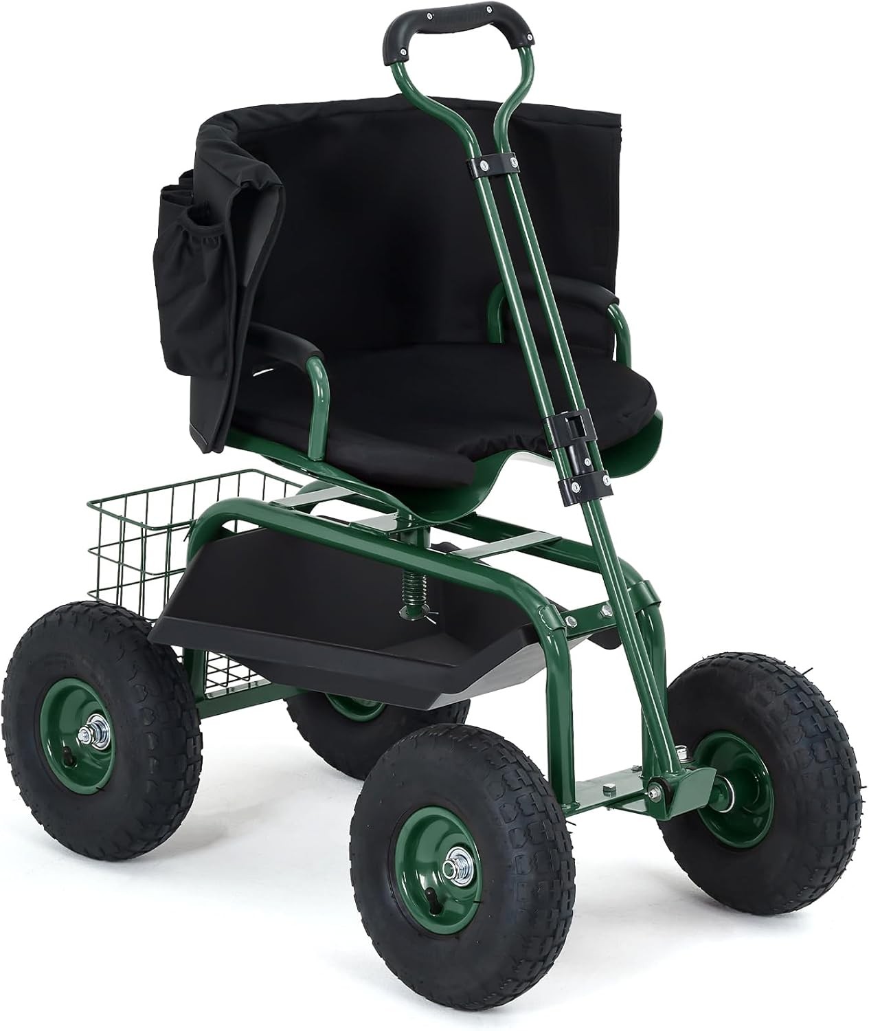 Garden Heavy Duty Rolling Work Seat - 400 lbs Capacity Cart...