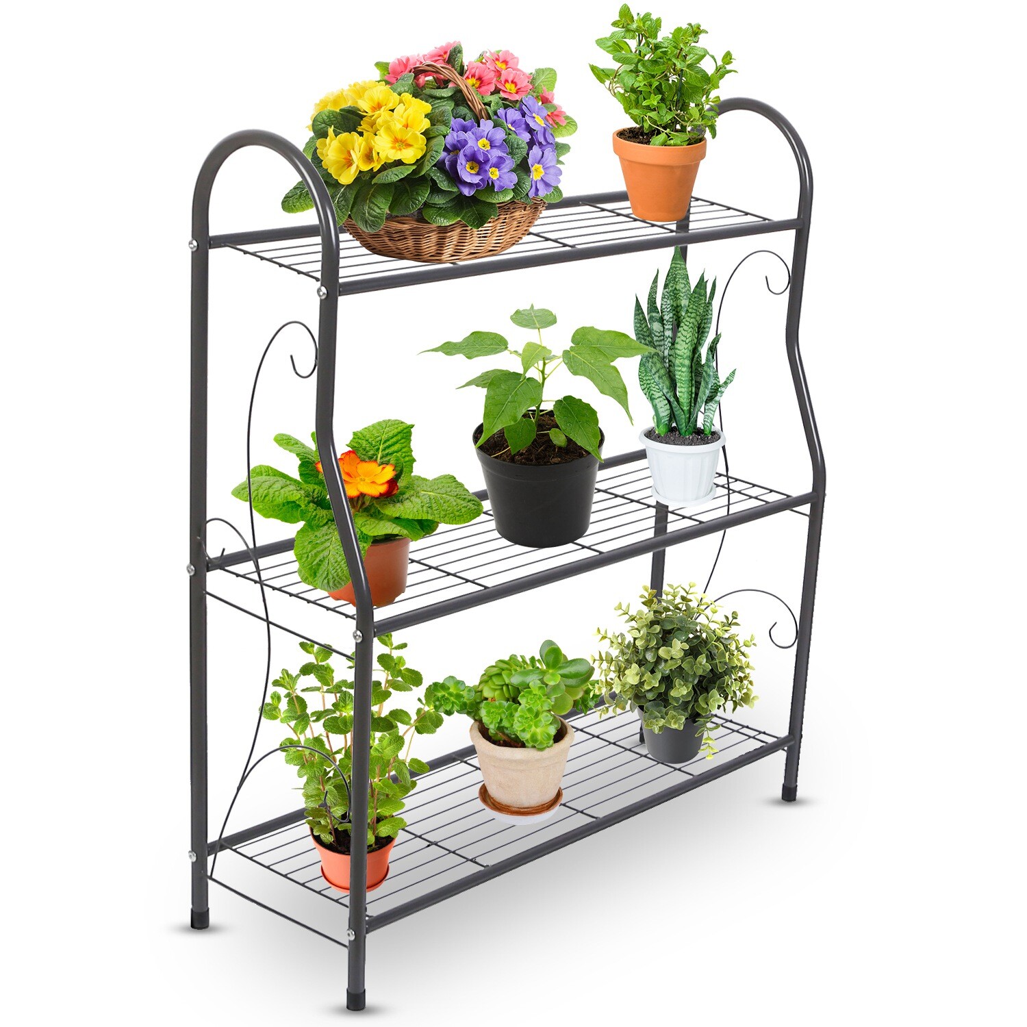 Metal Plant Stand - 3 Tier Garden Display Rack