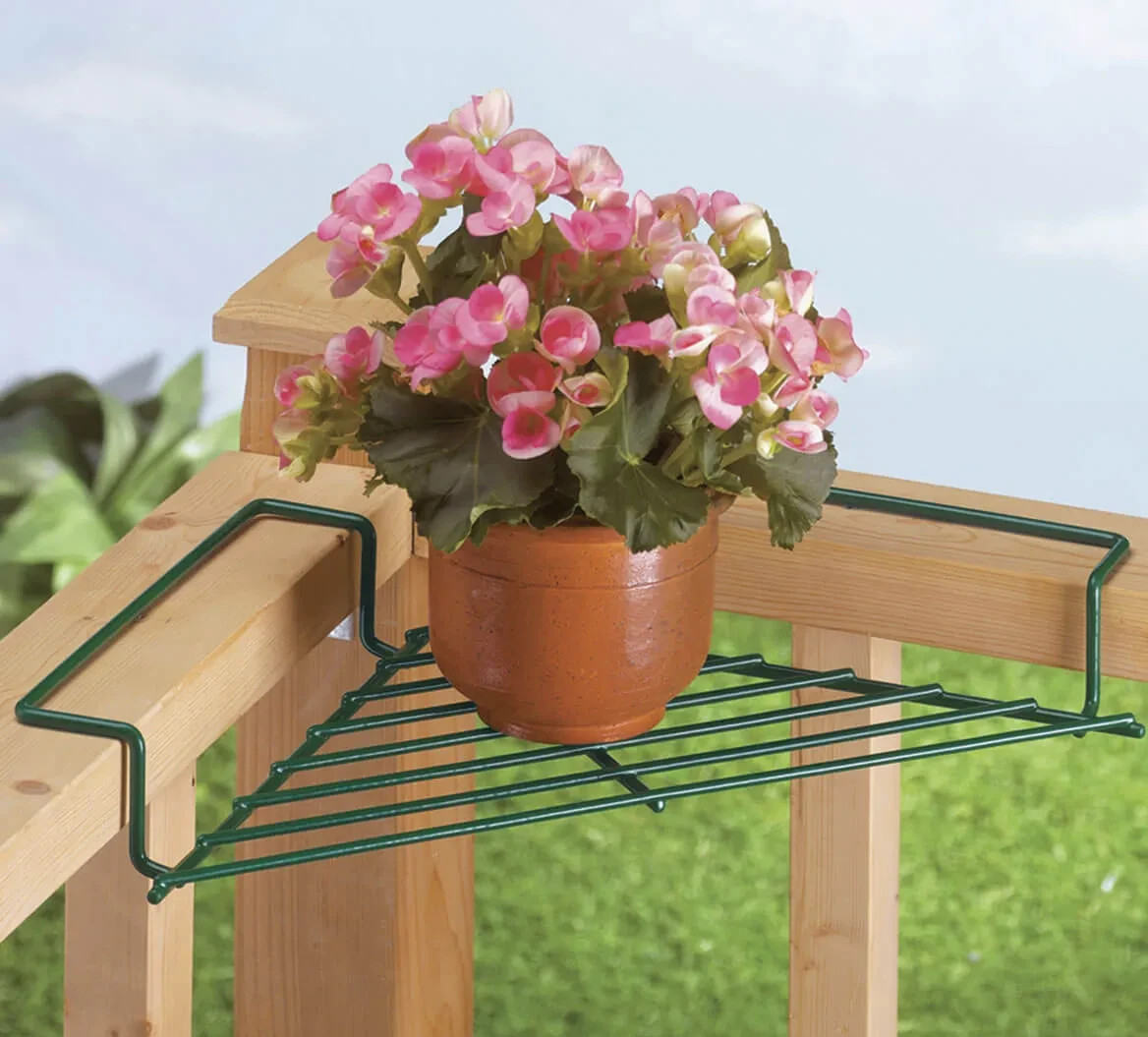 Deck Rail Corner Plant Stand Holder (19 1/4"L x 9 1/2"W x 2"...