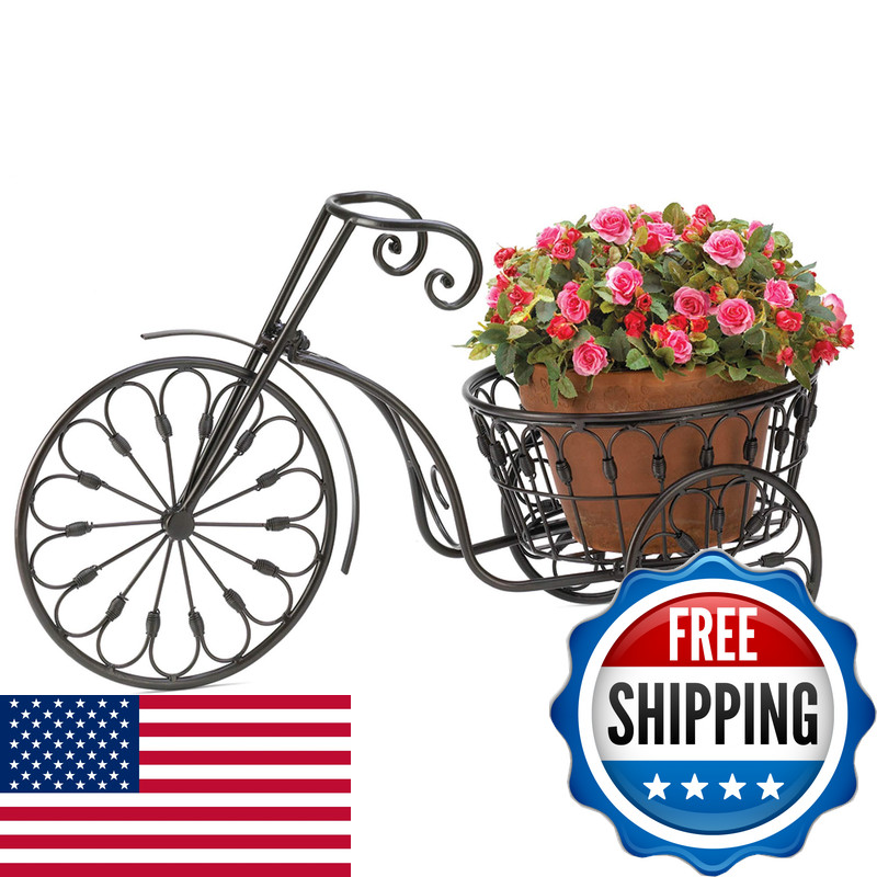 Iron Bicycle Planter - New, 12" x 6", 5lbs