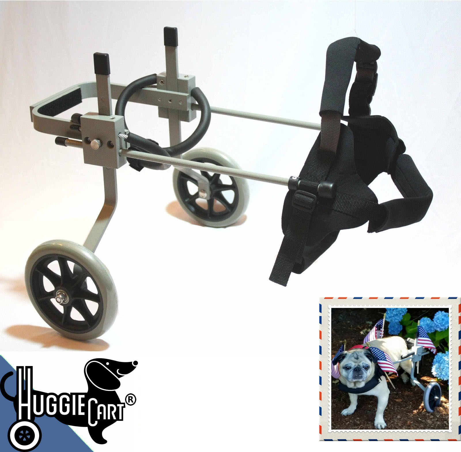 Huggecart Dog Wheelchair, 18-40 lbs Ready Ship