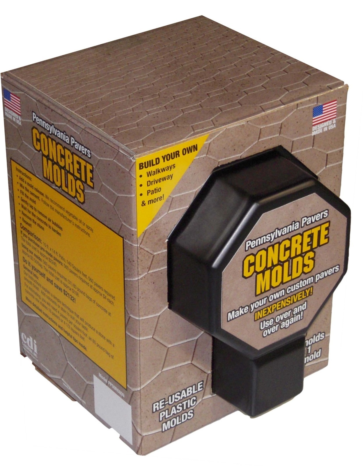 Concrete Paver Molds for Garden Patio Walkway Craft Hardscap...