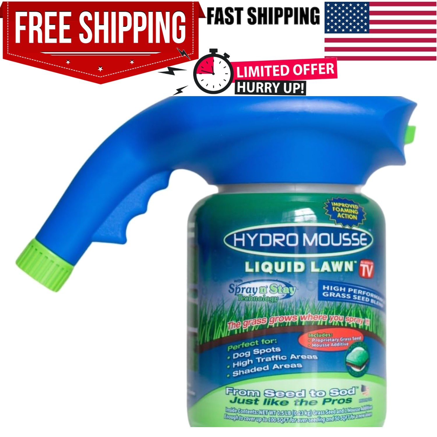 Hydro Mousse Lawn Repair System - Grass Seed Spray Kit