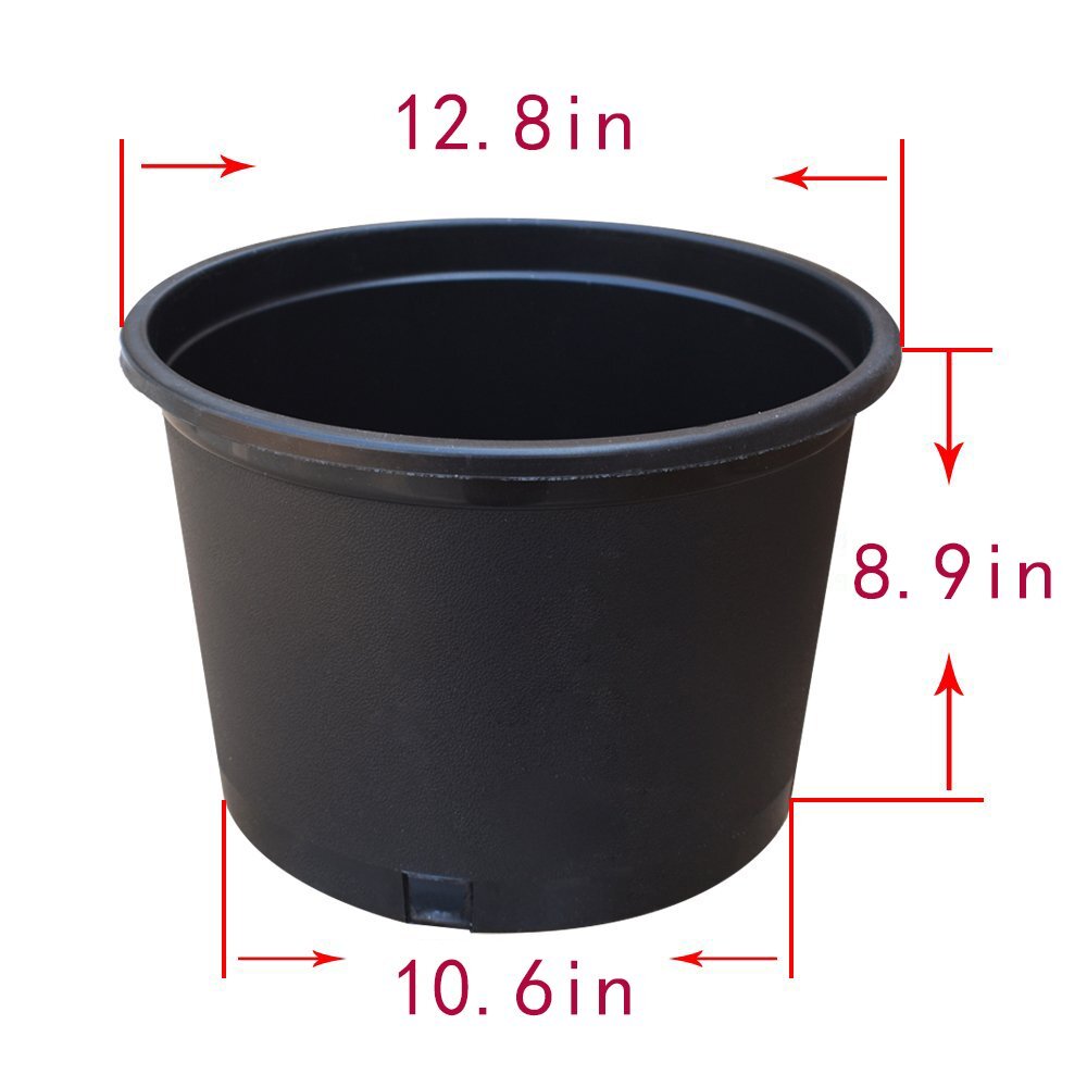 Black Plastic Plant Flower Pot Containers (Gallons: 25, 10,...