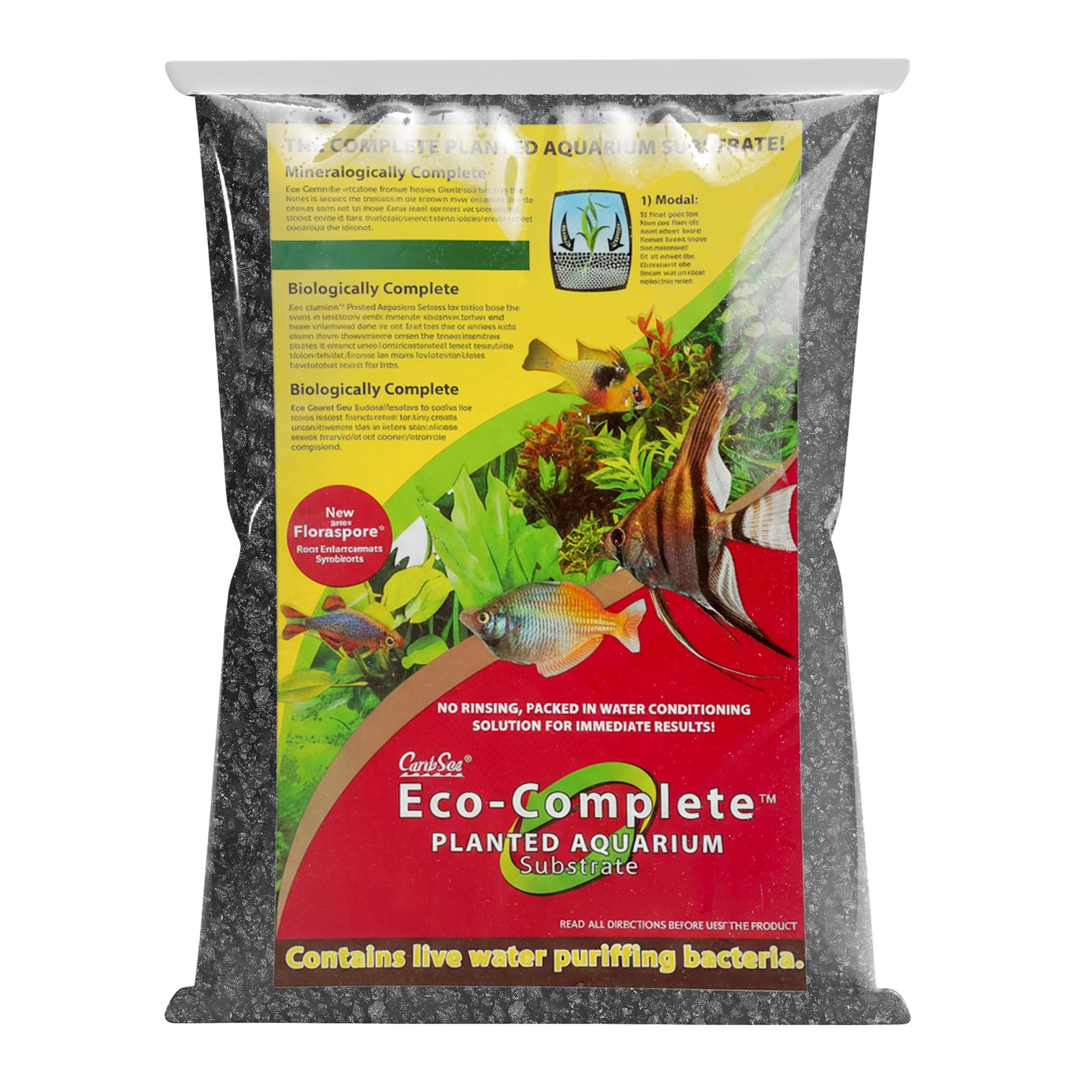 CaribSea Eco-Complete Aquarium Rock, Black, 20 lbs