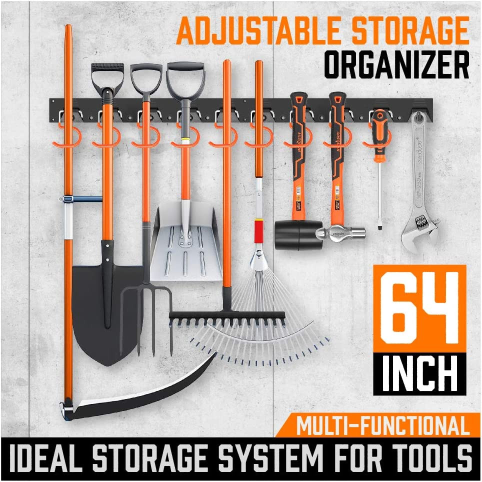 Garden Tool Garage Organizer Wall Mount Shovel Broom Storage...