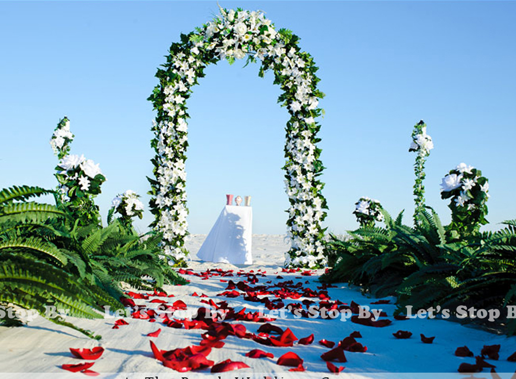 White Metal Arch Floral Decoration for Wedding Prom Garden E...