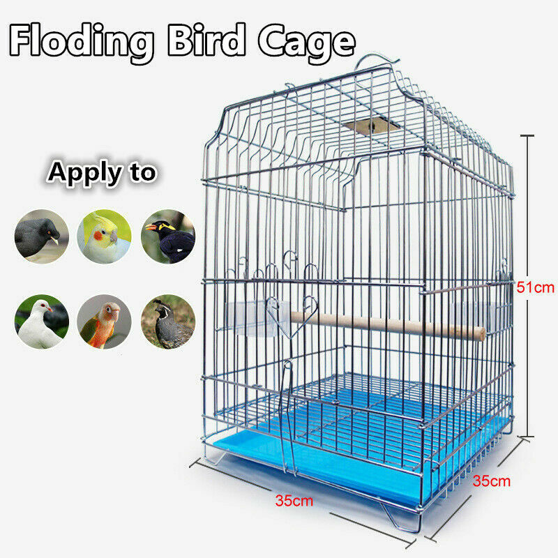 Folding Parrot Cockatiel Parakeet Bird Cage Canary Finch Hou...