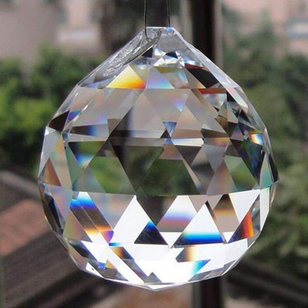 Clear Crystal Feng Shui Prism Sun-Catcher 40MM Window Decor...