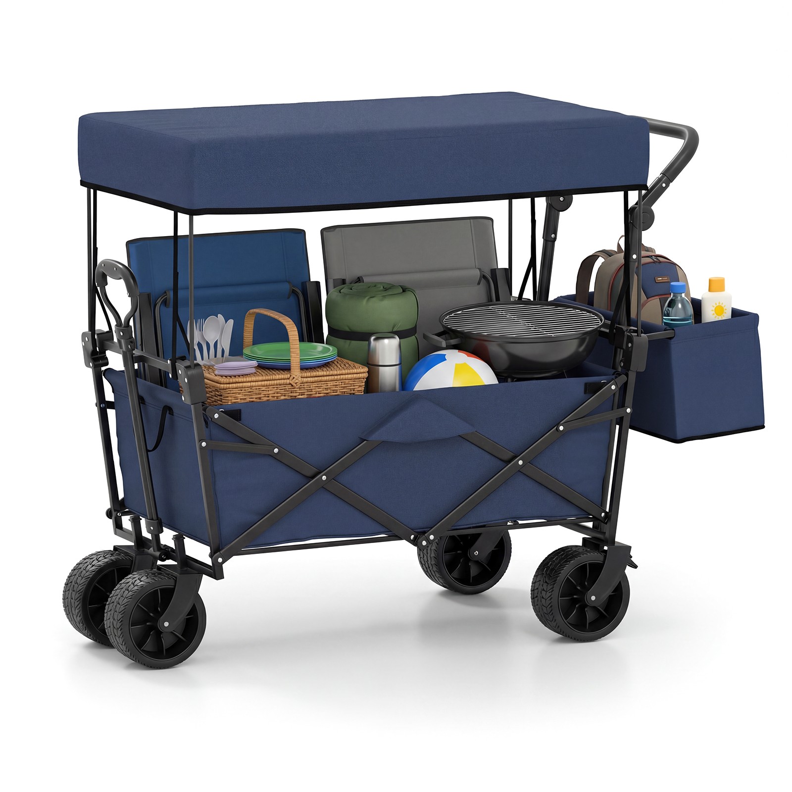 Collapsible Garden Cart with Removable Canopy