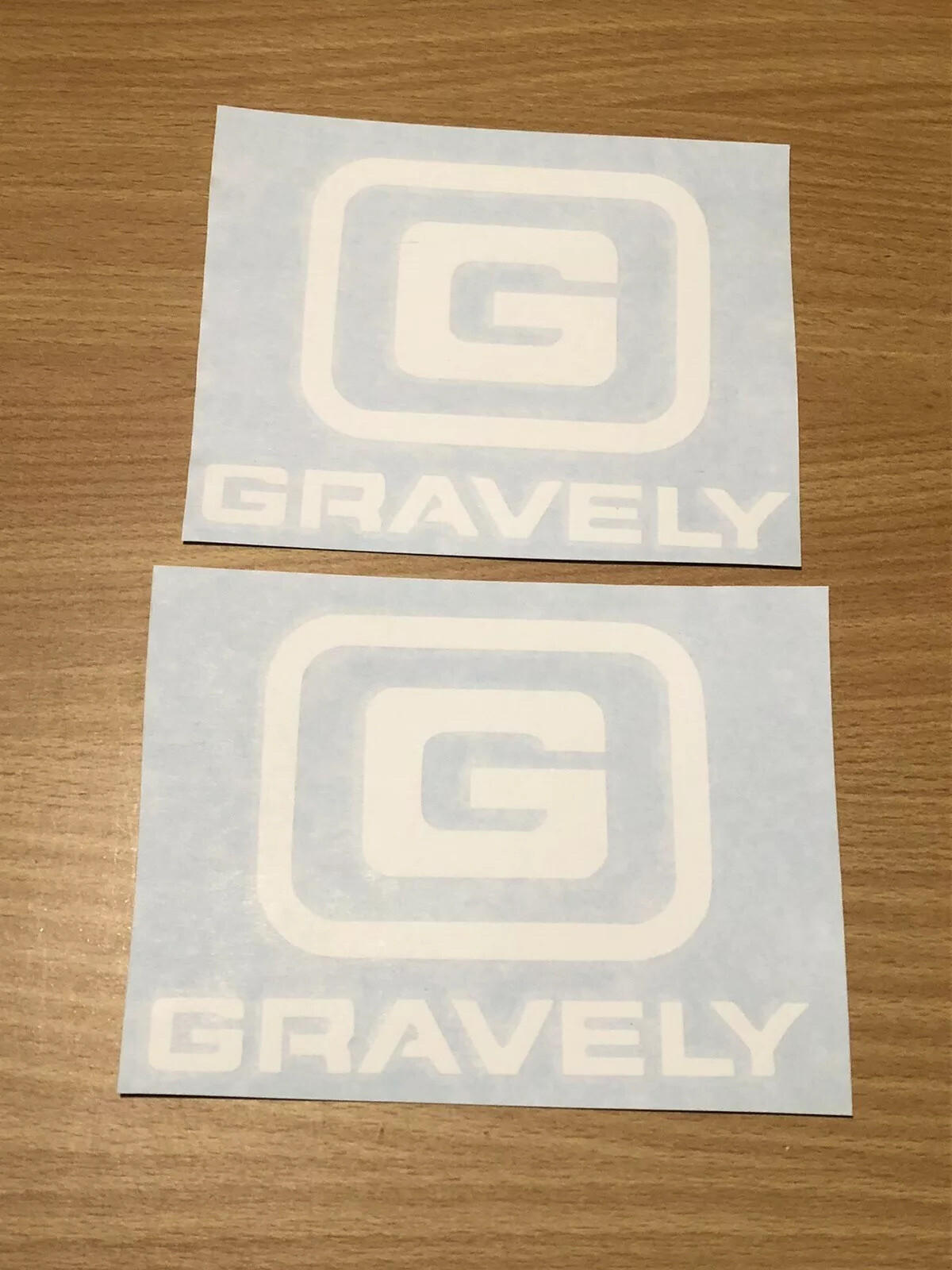 Gravely Lawn Mower Decals Set - 4 Inch White Logo Stickers