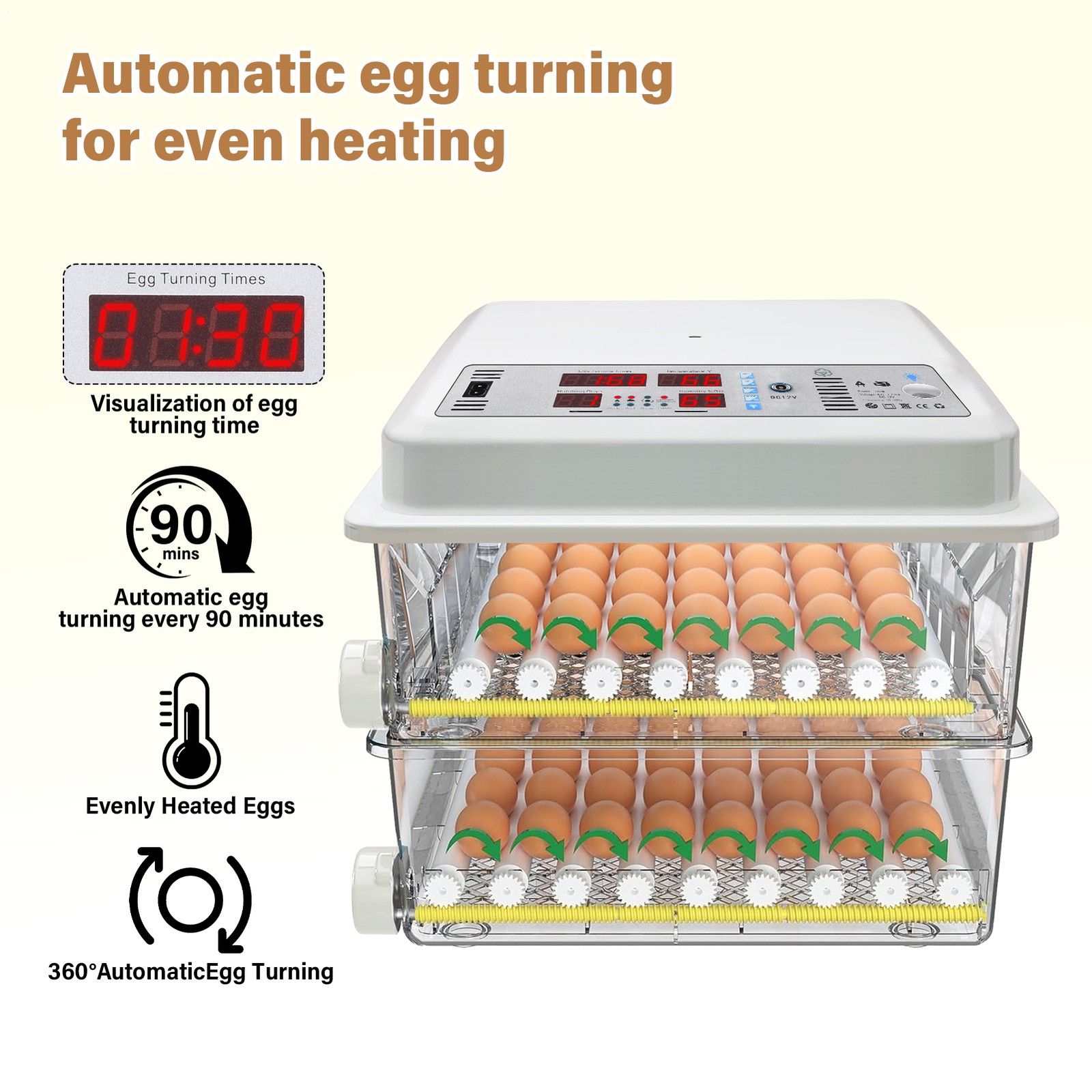 Automatic 120 Eggs Incubator With Digital Temperature Contro...