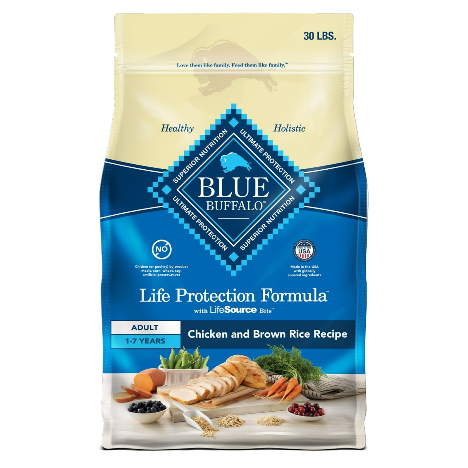 Blue Buffalo Life Protection Formula Adult Dry Dog Food, 30l...