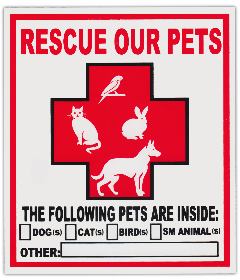 Pet Rescue Window Stickers Decals 2-Pack | Fire Alert for Do...