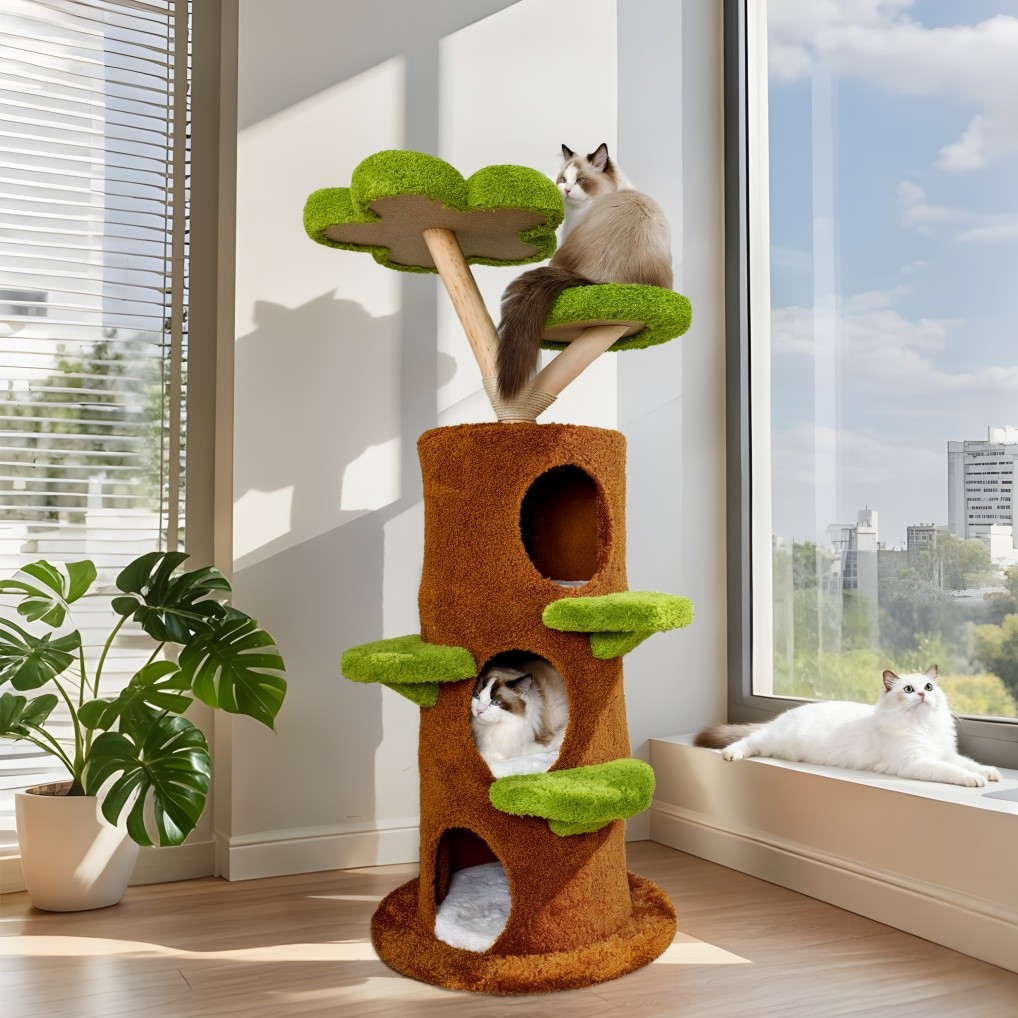 Cat Tree Tower Condo Scratching Post Pet Play House with Plu...